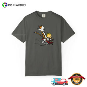 Calvin and Hobbes Racing Car Comfort Colors Shirt 3 InkInAction.com