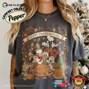 Disney Happy Thanksgiving Mickey And Friends Comfort Colors Shirt