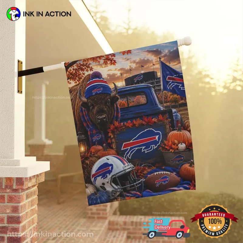 Fall Season Buffalo Bills Football Yard Flag Fall Season Buffalo Bills Football Yard Flag