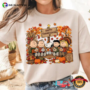 Happy Thanksgiving, Cartoon Snoopy Thanksgiving Comfort Colors Shirt