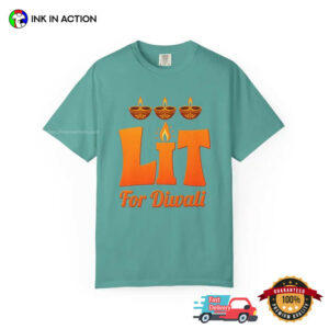 Lit for Diwali, Festival Of Lights Comfort Colors Shirt 2 InkInAction.com
