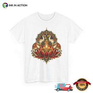 Lotus and Elephants Lakshmi diwali lights Shirt 1 InkInAction.com