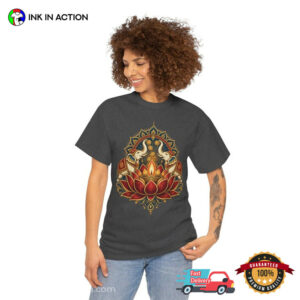 Lotus And Elephants Lakshmi Diwali Lights Shirt