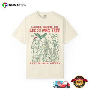 Lurking Around The Christmas Tree Retro X-mas Time Comfort Colors Shirt