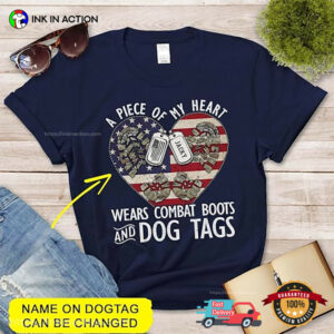 Custom My Military Dog Wears Combat Boots And Dog Tags Shirt