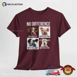 No Difference Animal Rights Activism Vegan Shirt