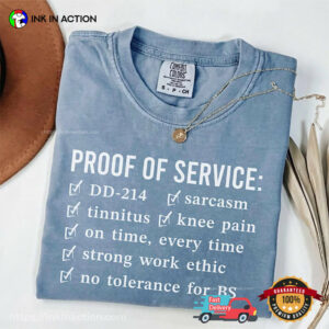 Proof of Service, Veteran Retirement Gift Comfort Colors Shirt 2 InkInAction.com