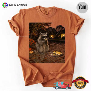 Thanksgiving Raccoon Happy Meal Comfort Colors Shirt 2 InkInAction.com
