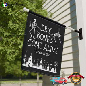 Untitled Dry Bones Come Alive Christian Halloween Flag 1 InkInAction.com