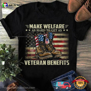 Veteran Benefits, Military Boots American Flag Shirt 2 InkInAction.com