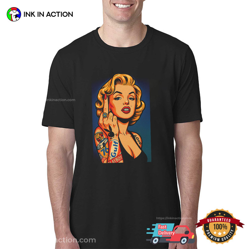 Marilyn Monroe Middle Finger Graphic Shirt Marilyn Monroe Middle Finger Graphic Shirt